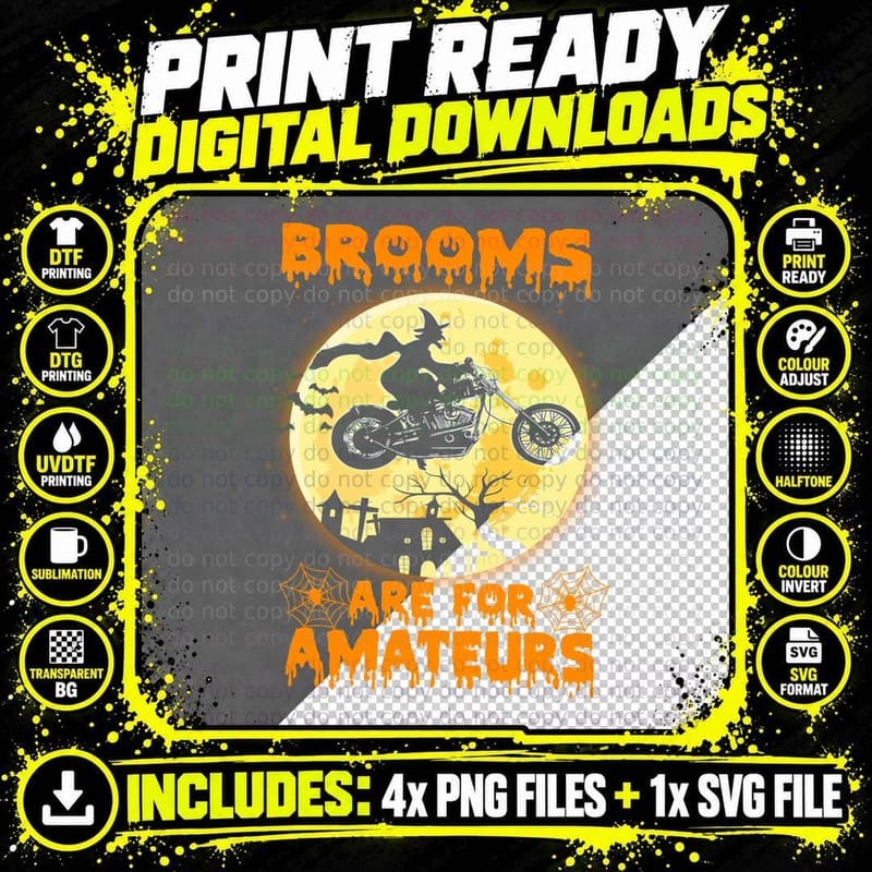 Halloween Witch Broomstick T-Shirt, Funny Sarcasm Png SVG Digital Bundle