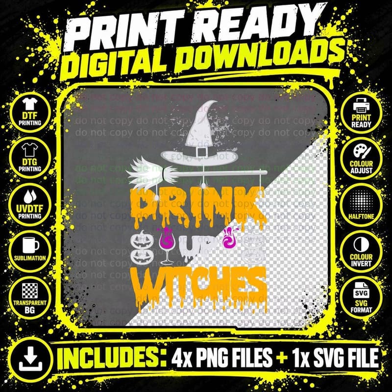 Halloween Witch Party T-Shirt, Spooky Halloween Theme Png SVG Digital Bundle