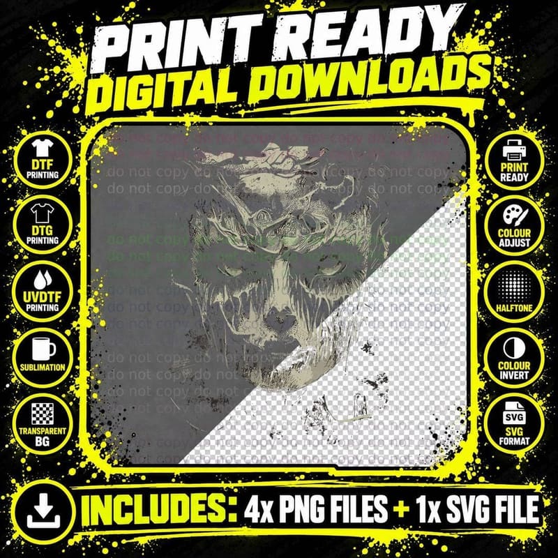 Halloween, Occult Dark Art, Gothic Horror Women Men Png SVG Digital Bundle