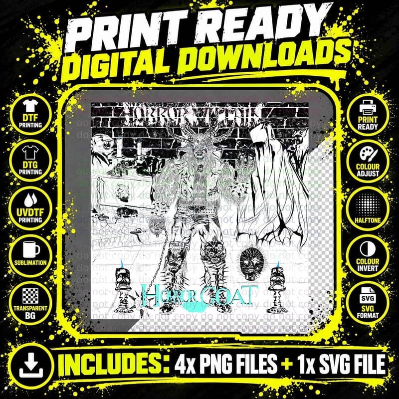 Horror Villain - Official Horror Goat EP Cover Art Png SVG Digital Bundle