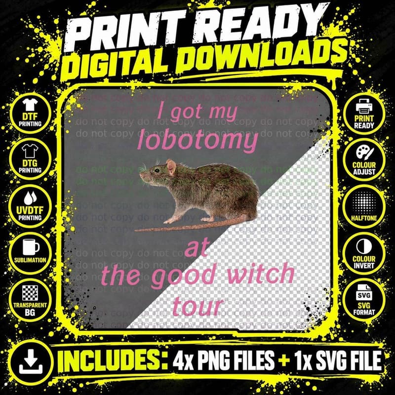 I Got My Lobotomy at the Good Witch Tour T-Shirt Png SVG Digital Bundle