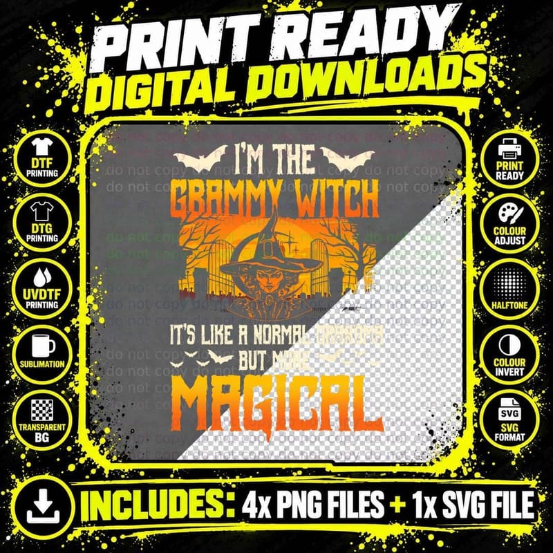 I'm the Grammy Witch It's Like a Normal Grandma More Png SVG Digital Bundle