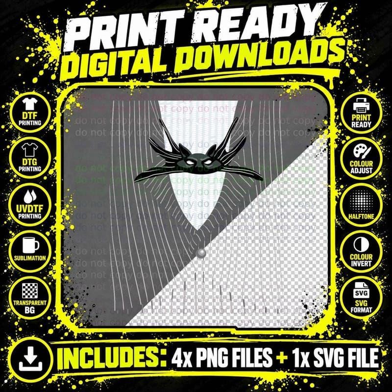 Jack Skellington Costume T-Shirt, Halloween Horror Png SVG Digital Bundle
