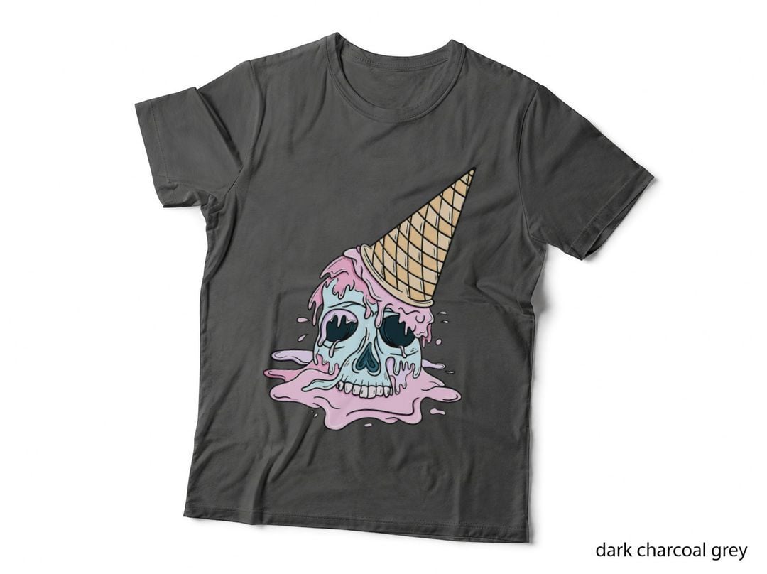 Kawaii Pastel Goth Cute Creepy Ice Cream Skull Anime Summer T-Shirt