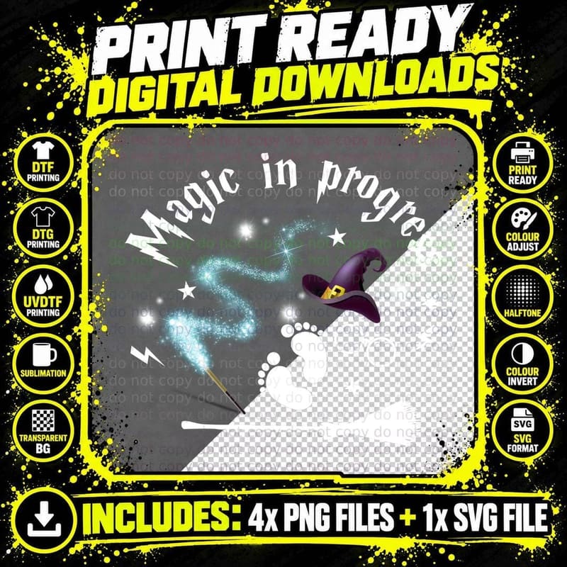 Magic Wand T-Shirt, Halloween Witchcraft Style Png SVG Digital Bundle