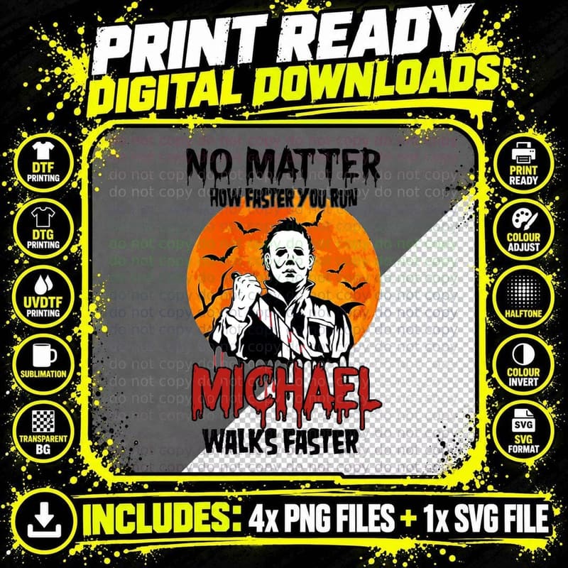 Michael Myers Halloween T-Shirt, Horror Movie Villain Png SVG Digital Bundle