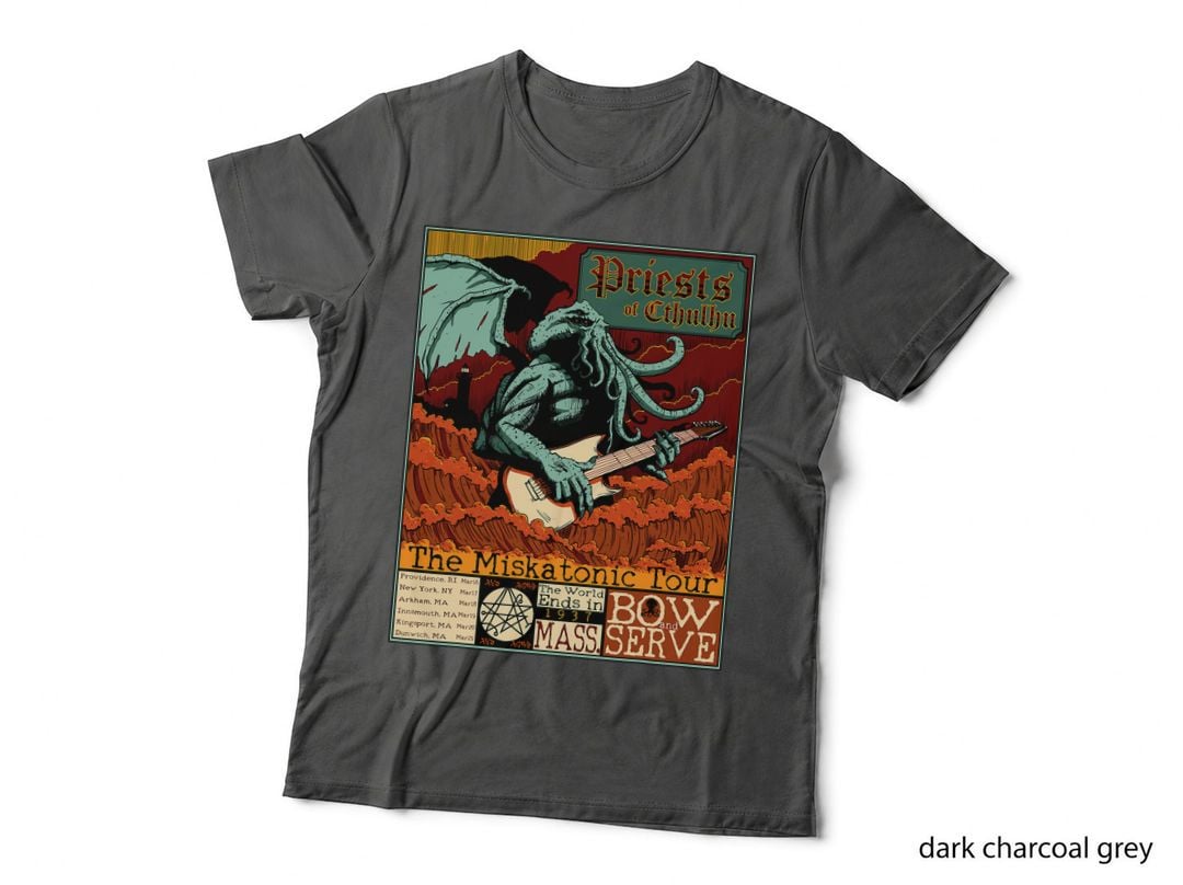 Miskatonic Cthulhu Great Rock Cosmic Horror Metal Concert T-Shirt