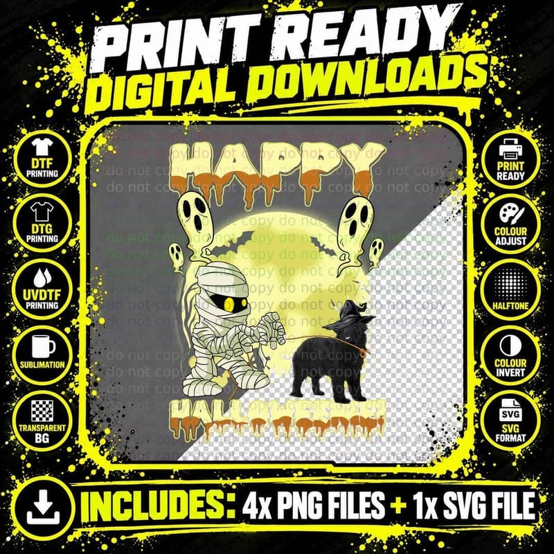Newfoundland Halloween Mummy T-Shirt, Spooky Pet Costume Png SVG Digital Bundle