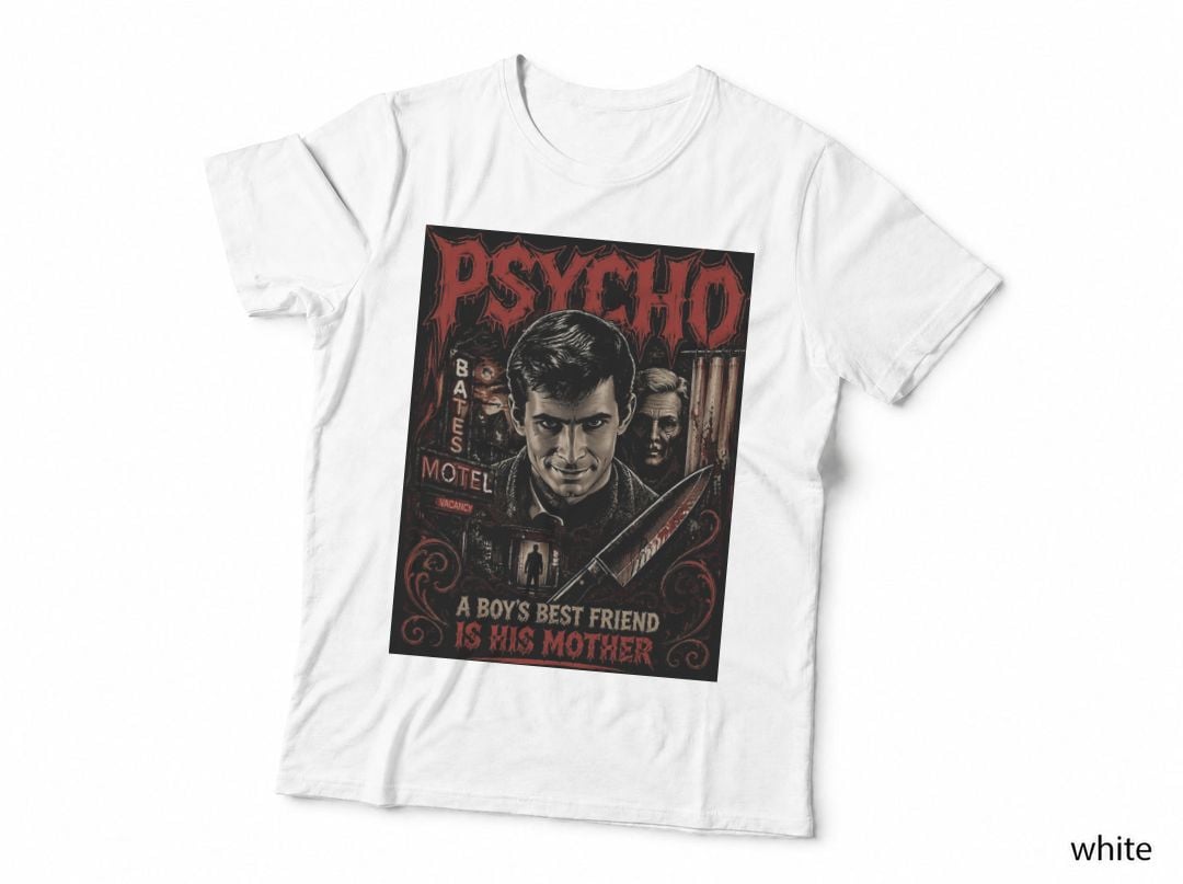 Norman Bates T-Shirt, Psycho Vintage 60s Horror Thriller Halftone Hoodie