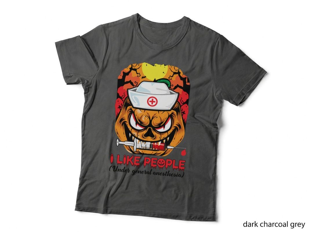 Nurse I Like People T-Shirt, Gothic Skull Aesthetic, Halloween Horror