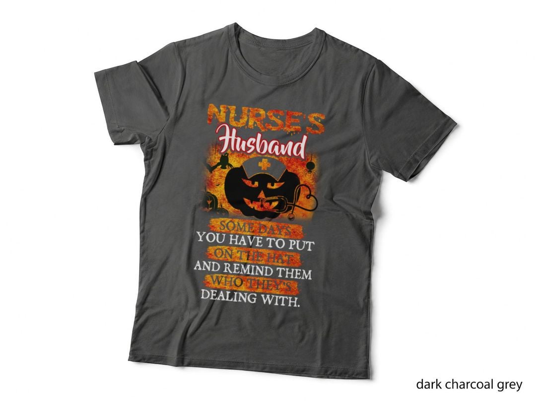 Nurse's Husband Halloween T-Shirt, Spooky Nurse Costume, Halloween Apparel