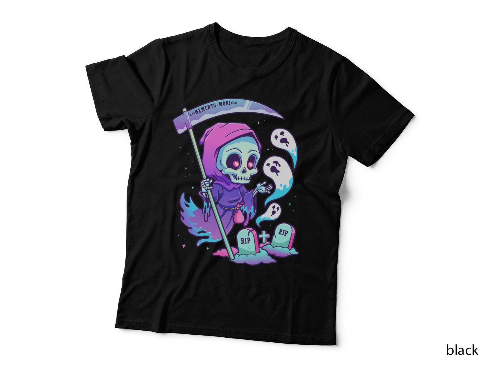 Pastel Goth Creepy Death Grim Reaper Kawaii Occult Menhera T-Shirt