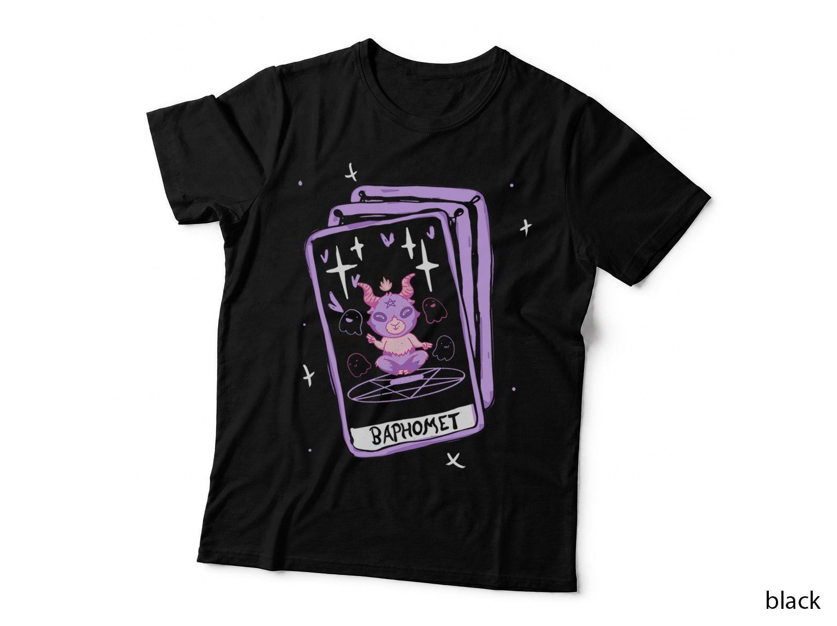 Pastel Goth Creepy Kawaii Cute Creepy Tarot Card Baphomet T-Shirt