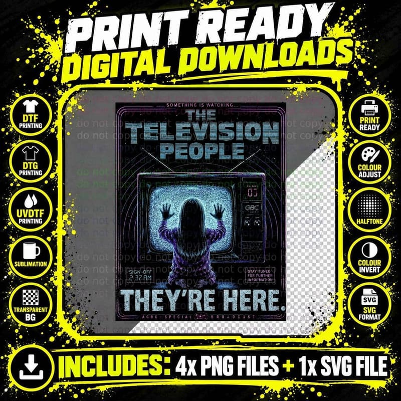 Poltergeist They're Here TV Broadcast T-Shirt Png SVG Digital Bundle