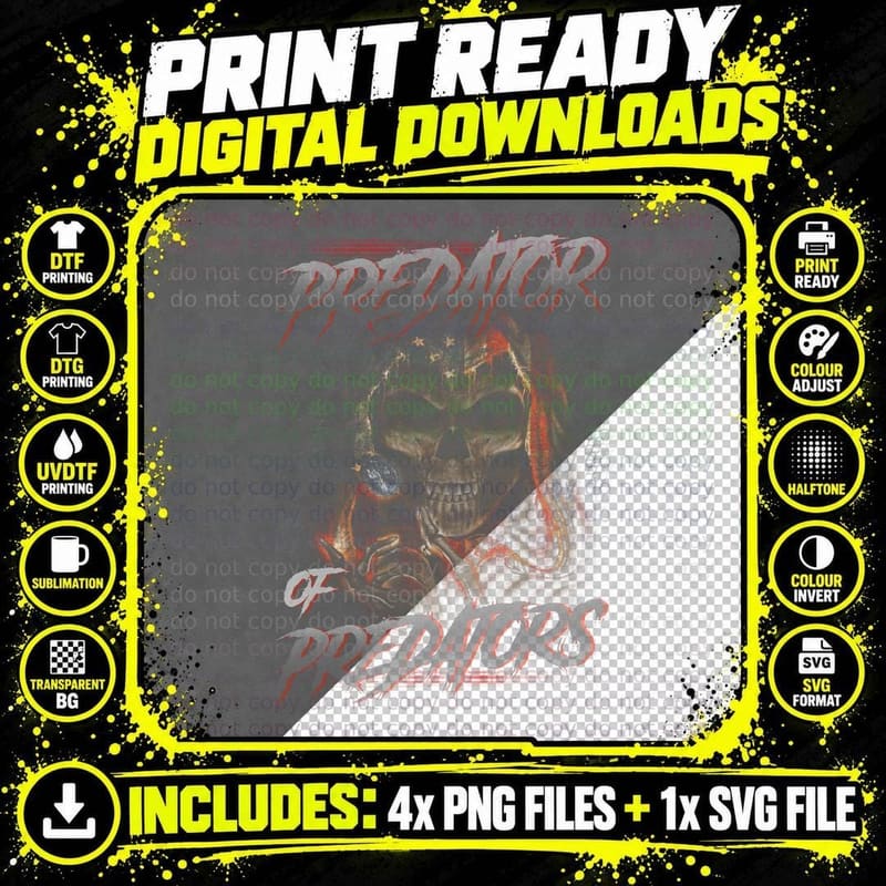 Predator of Predators T-Shirt, Gothic Horror Style Png SVG Digital Bundle
