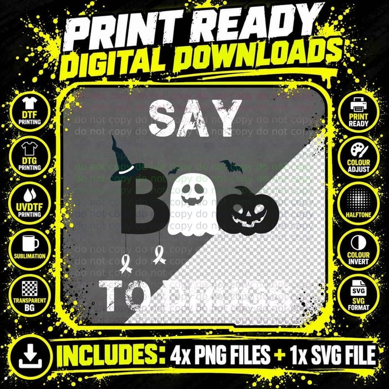Red Ribbon Week Awareness Say Boo to Drugs Ghost Png SVG Digital Bundle