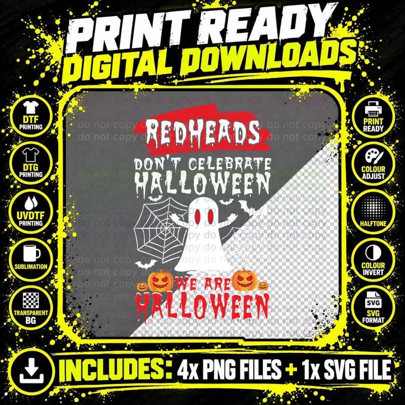 Redheads Halloween T-Shirt, Spooky Theme, Halloween Fun Png SVG Digital Bundle