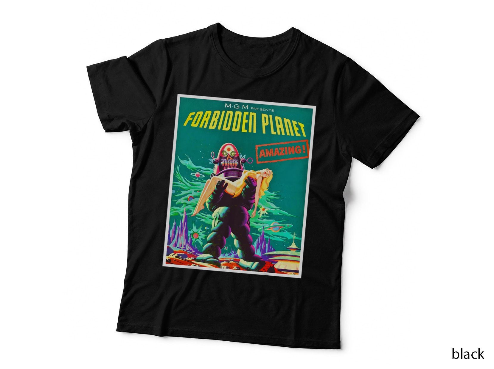 Robot Sci Fi Horror Retro Space Age Science Fiction T-Shirt