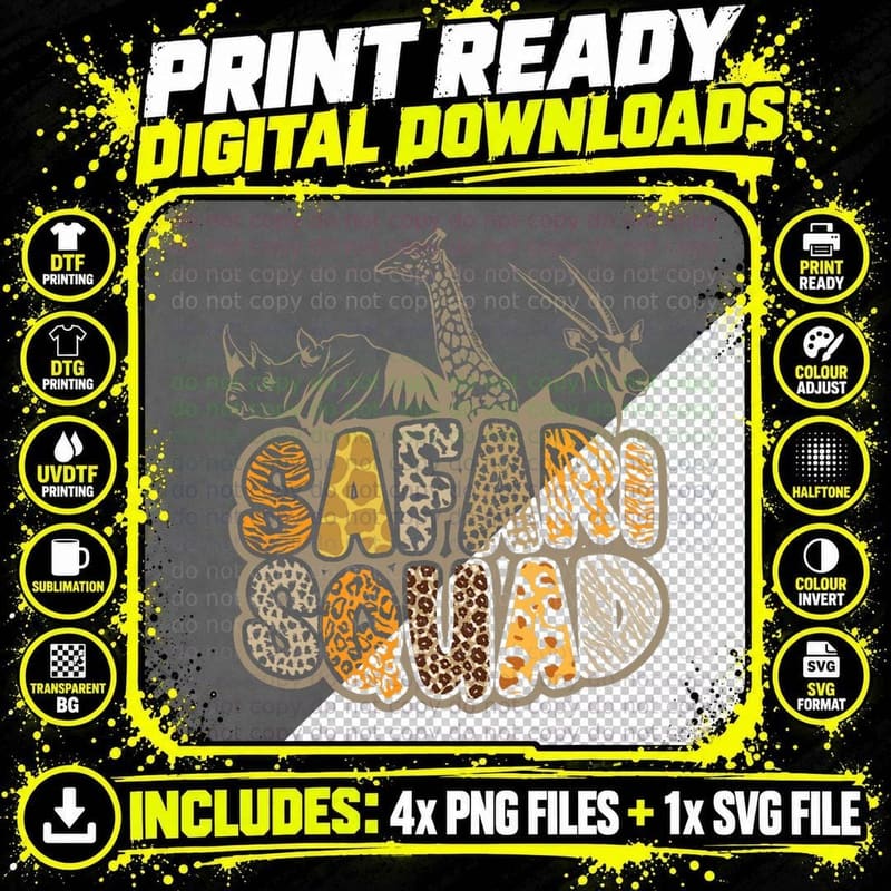 Safari Squad African Halloween T-Shirt Png SVG Digital Bundle