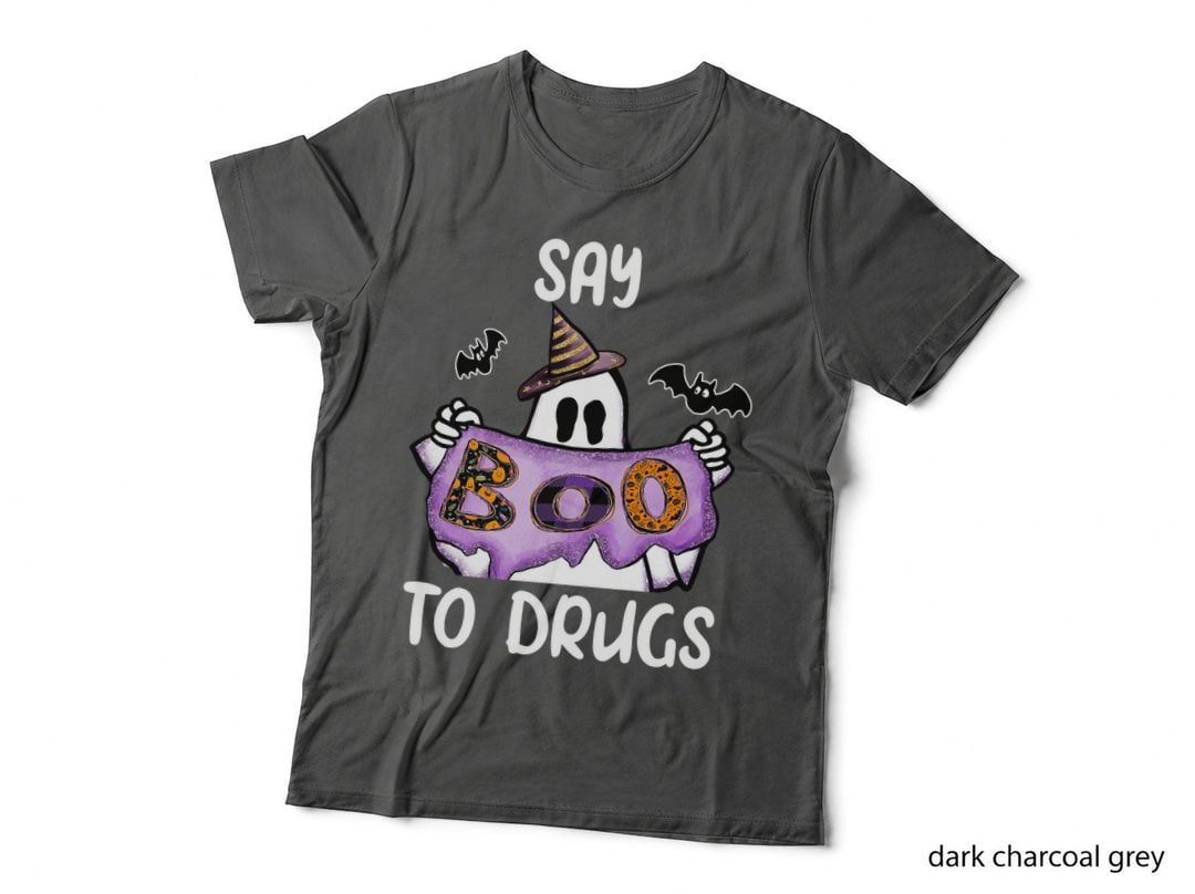 Say Boo to Drugs Funny Halloween Red Ribbon Week Awareness T-Shirt