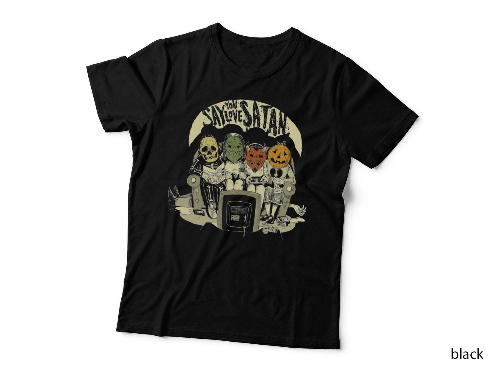 Say You Love Satan 80s Horror Podcast T-Shirt, Retro Halloween Gift