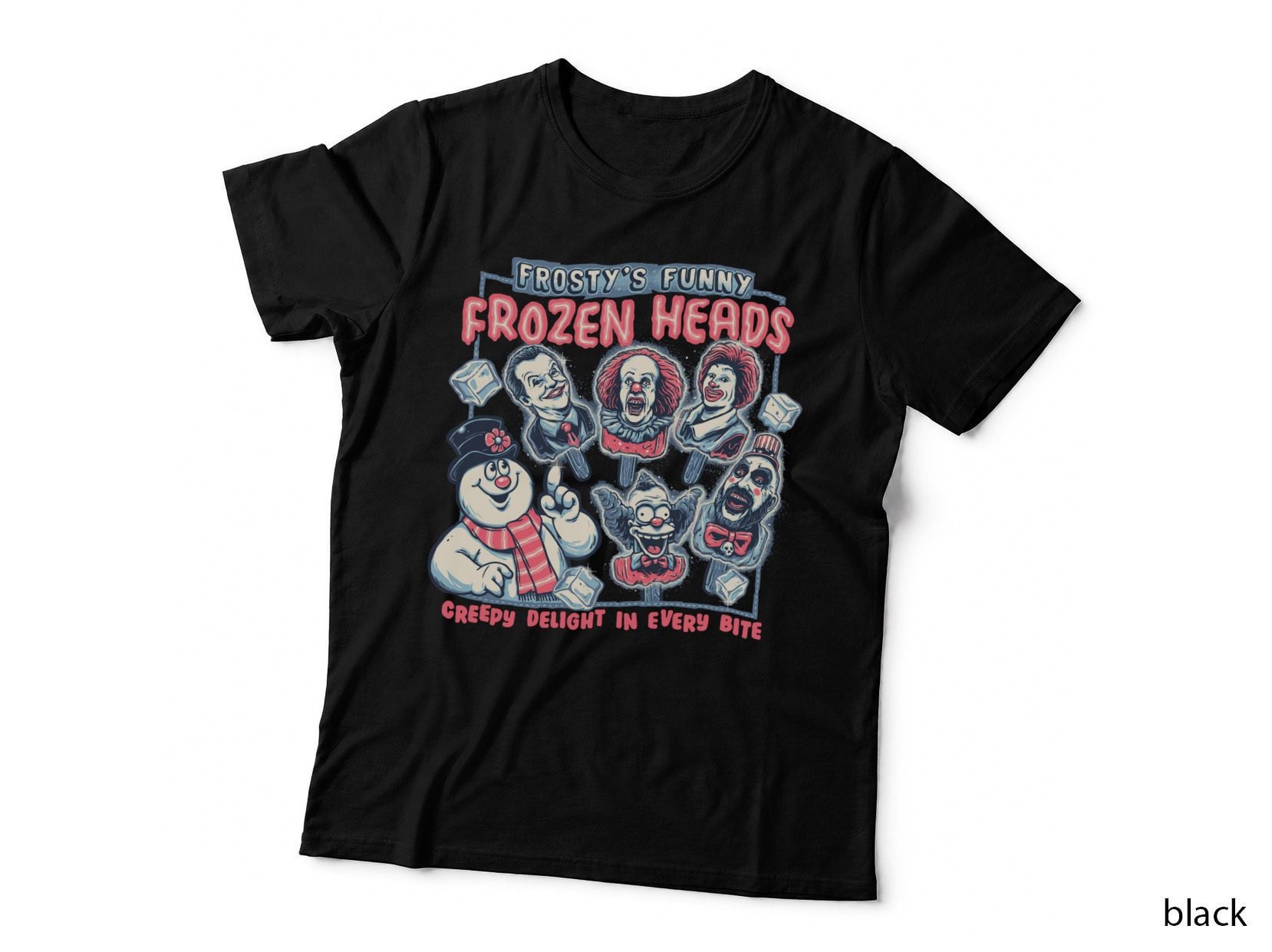 Scary Clowns, Halloween Horror, Frosty's Funny Frozen Heads T-Shirt