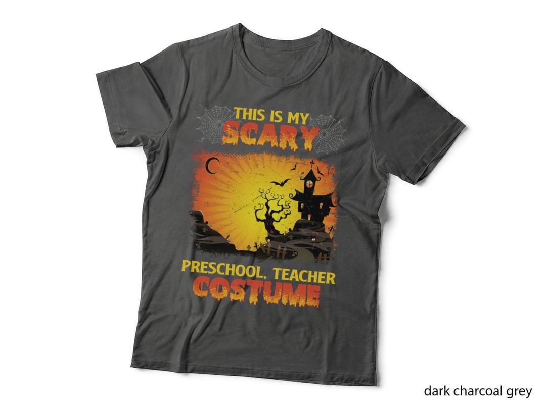Scary Halloween Preschool Teacher Costume T-Shirt, Halloween Design