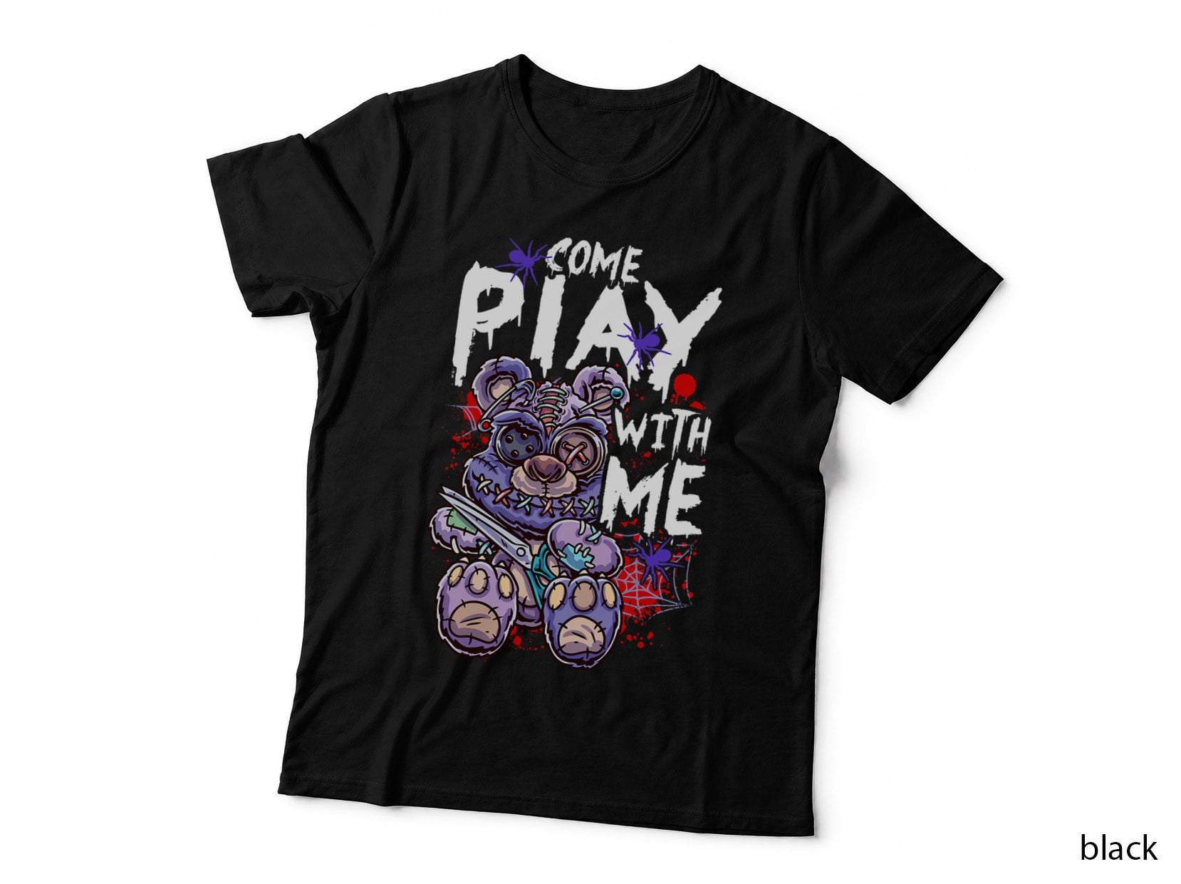 Scary Killer Teddy Bear Pastel Goth Style Creepy Kawaii T-Shirt