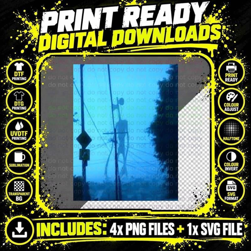 Siren Head Sirenhead Creepypasta Horror T-Shirt Png SVG Digital Bundle