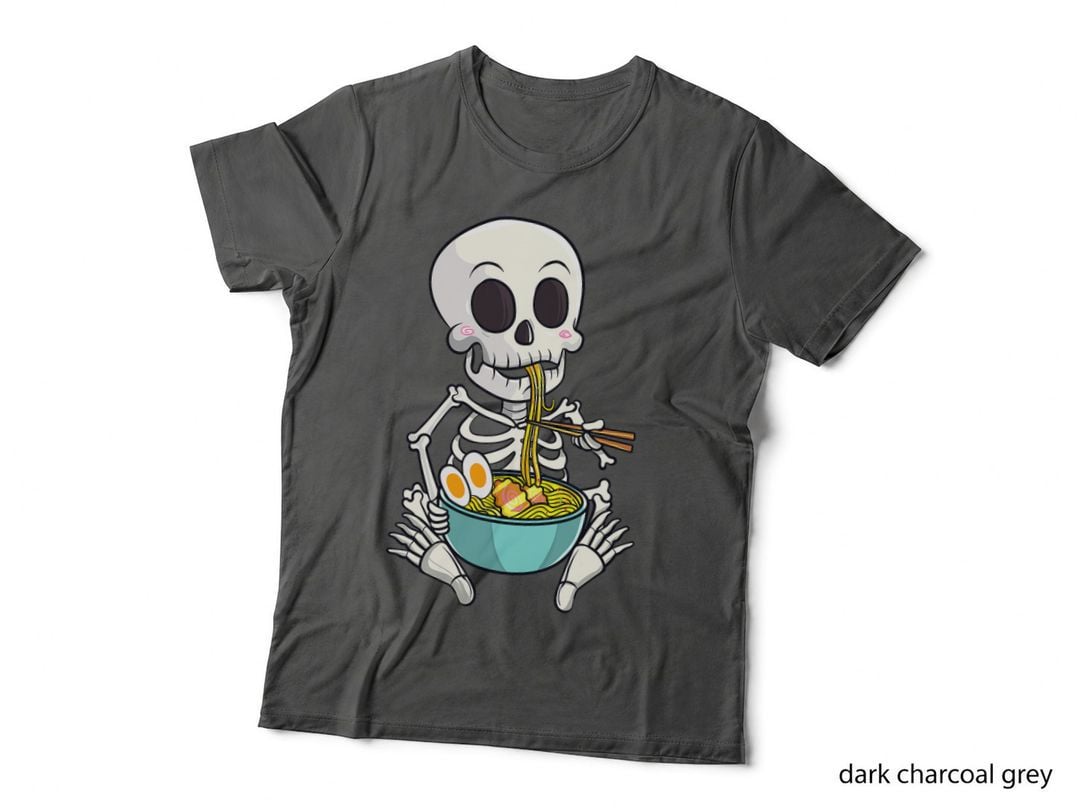 Skeleton Japanese Ramen Noodles Anime Halloween Costume T-Shirt