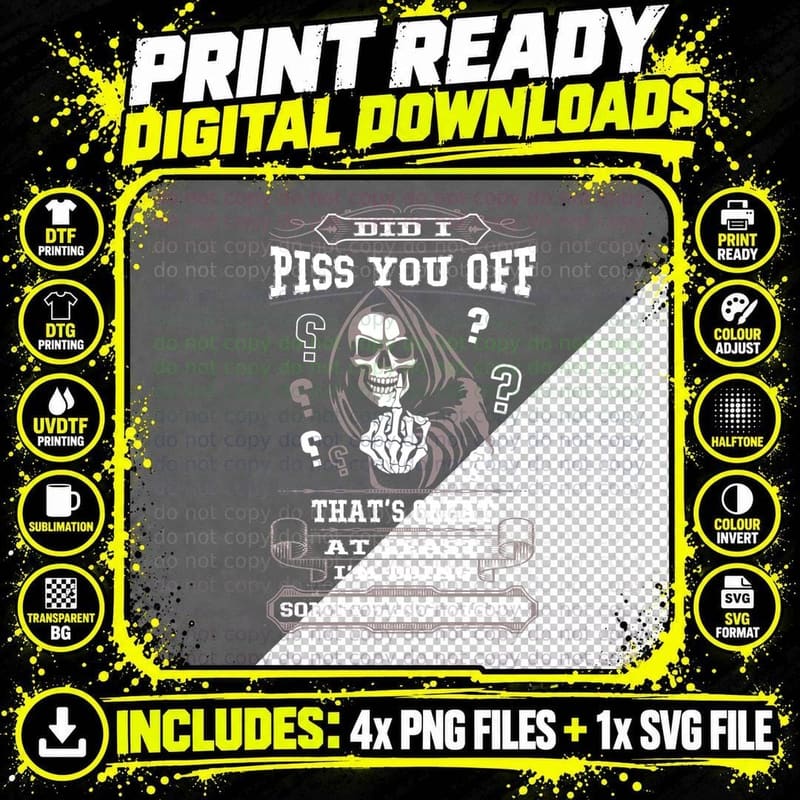 Skull Grim Reaper T-Shirt, Gothic Horror Style Png SVG Digital Bundle