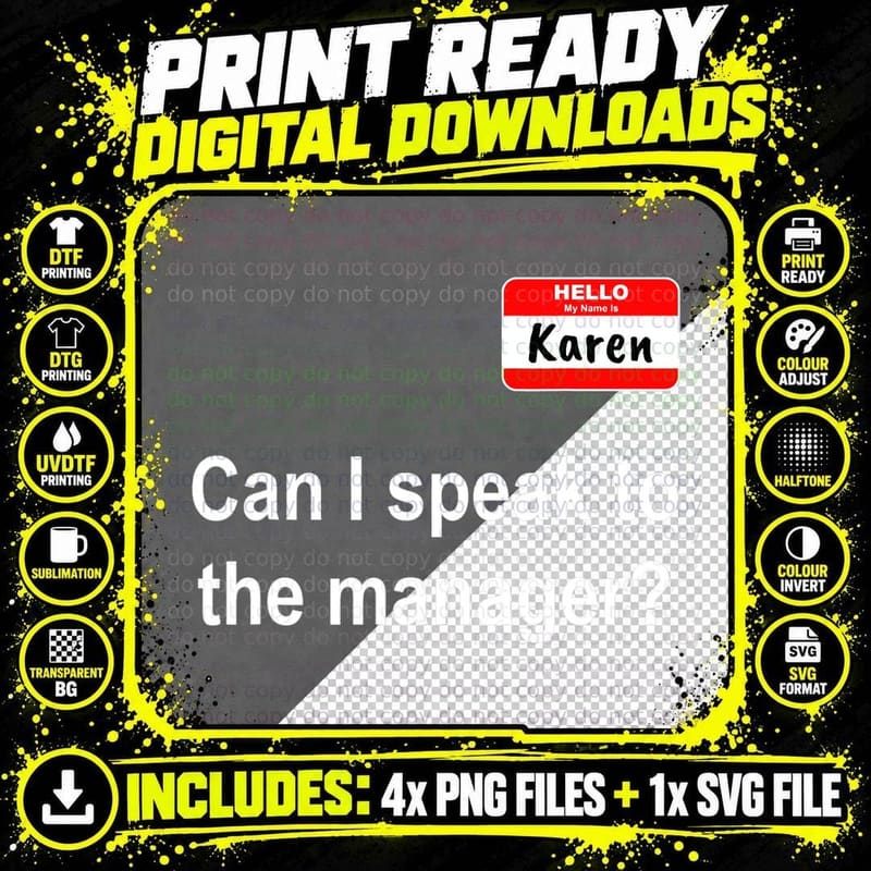 Speak to the Manager Funny Karen Meme Halloween Costume Png SVG Digital Bundle