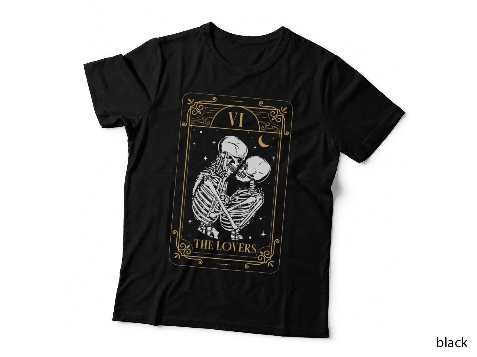 Tarot Card Lovers Skeleton Spooky Season Halloween T-Shirt