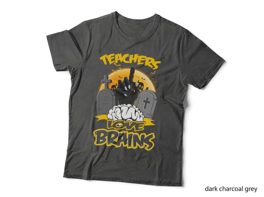 Teachers Love Brains Halloween T-Shirt, Spooky Halloween Theme
