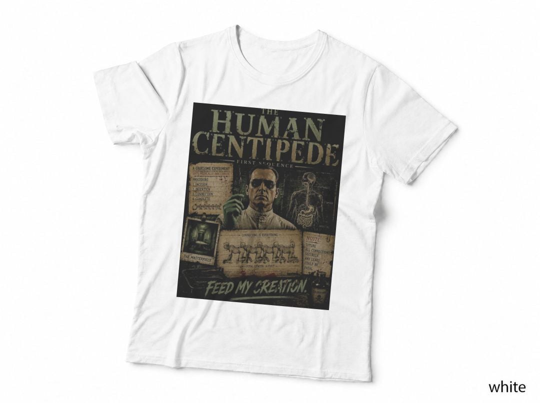 The Human Centipede T-Shirt, Surreal Vintage Cult Horror Halftone Hoodie