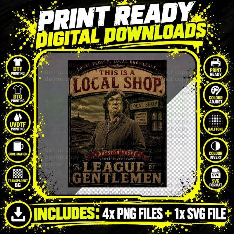 The League of Gentlemen Vintage Local Shop Folk Horror Png SVG Digital Bundle