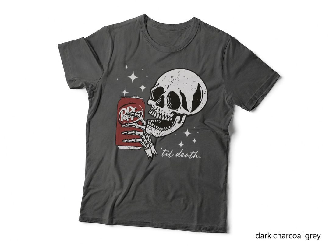 Till Death Pepper Skeleton Halloween Skeleton Drink Pepper T-Shirt