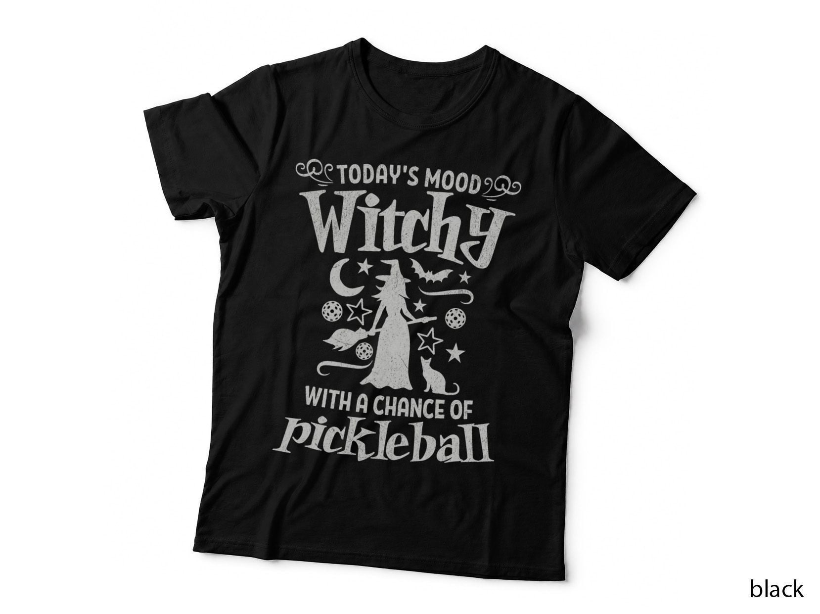 Today's Mood Witchy with a Chance of Pickleball Halloween T-Shirt