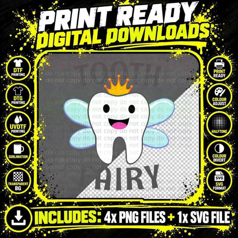 Tooth Fairy Halloween Costume T-Shirt Png SVG Digital Bundle