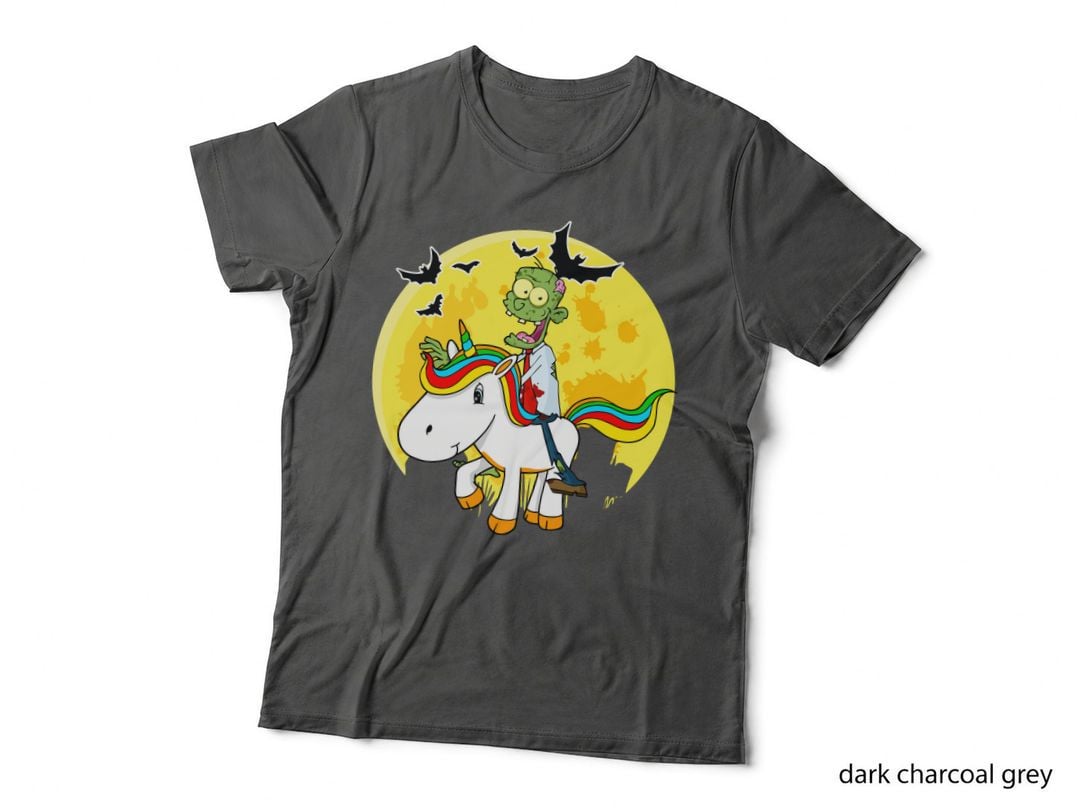 Zombie Ride Unicorn T-Shirt, Halloween Horror, Spooky Fun Print