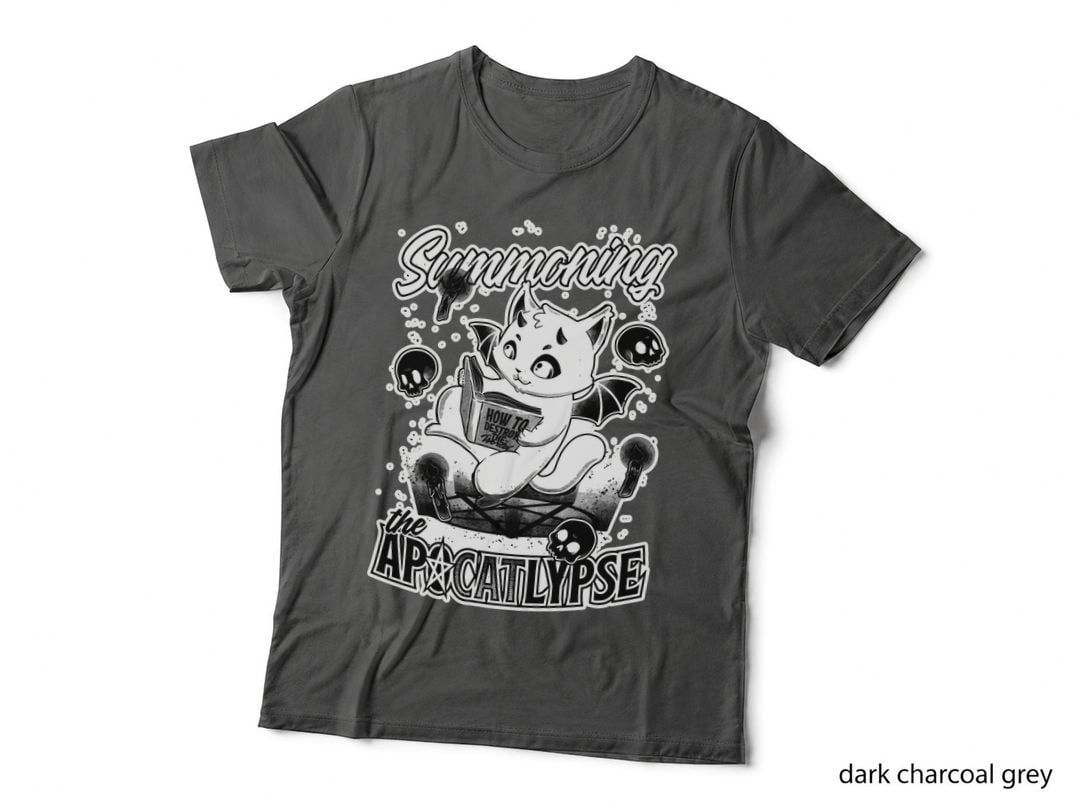 Apocalyptic Cat T-Shirt, Gothic Horror Tee, Gift for Cat Lovers