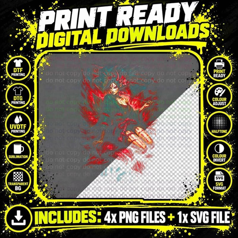 Artwork T-Shirt, Gothic Horror Print, Dark Art Tee Png SVG Digital Bundle