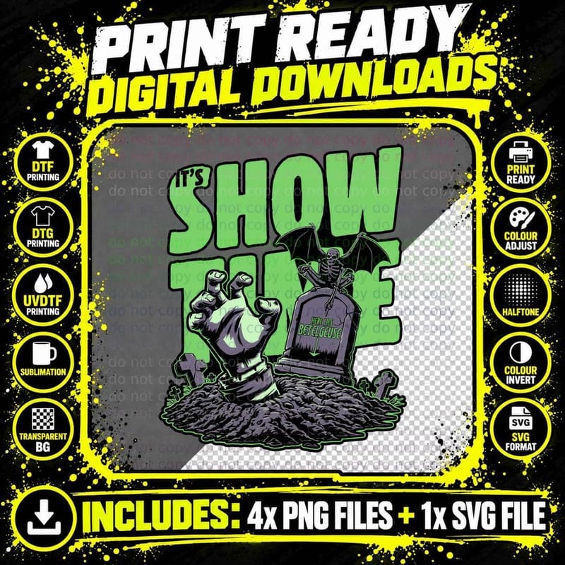 Beetlejuice Graveyard Showtime T-Shirt Png SVG Digital Bundle