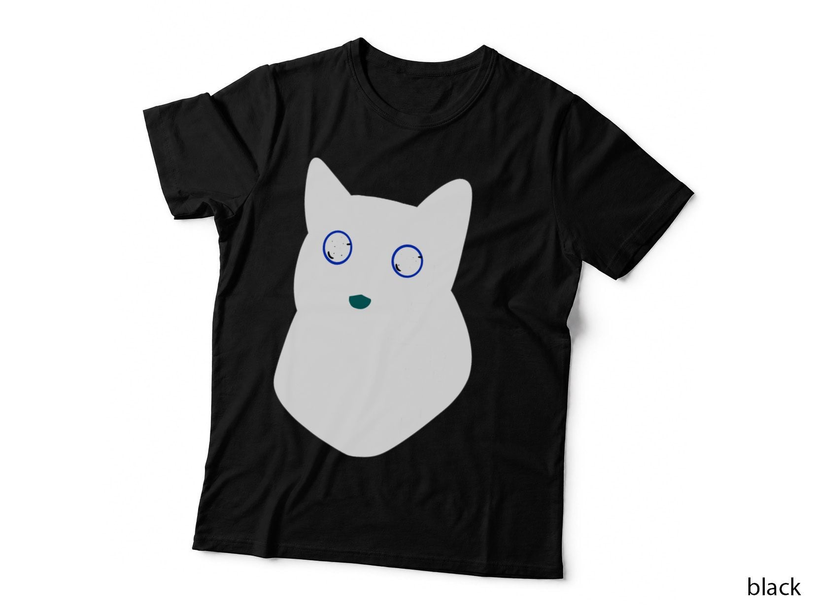 Black Cat Face T-Shirt, Halloween Costume Print, Pet Lover Apparel
