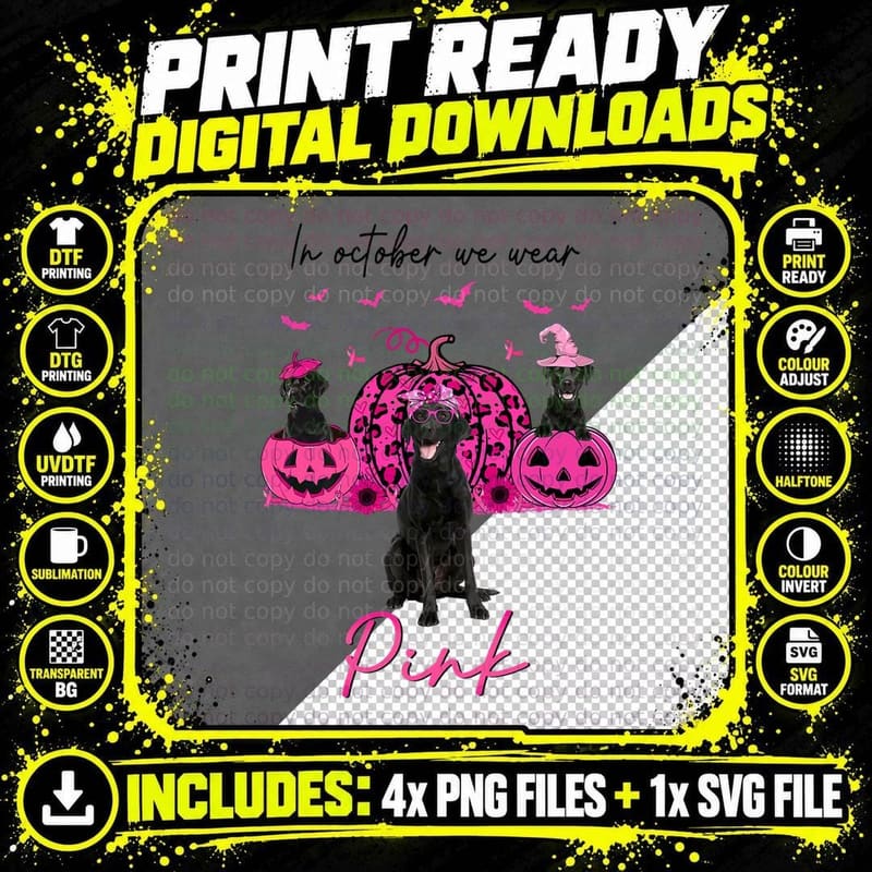 Breast Cancer Awareness Pink Pumpkin T-Shirt Png SVG Digital Bundle