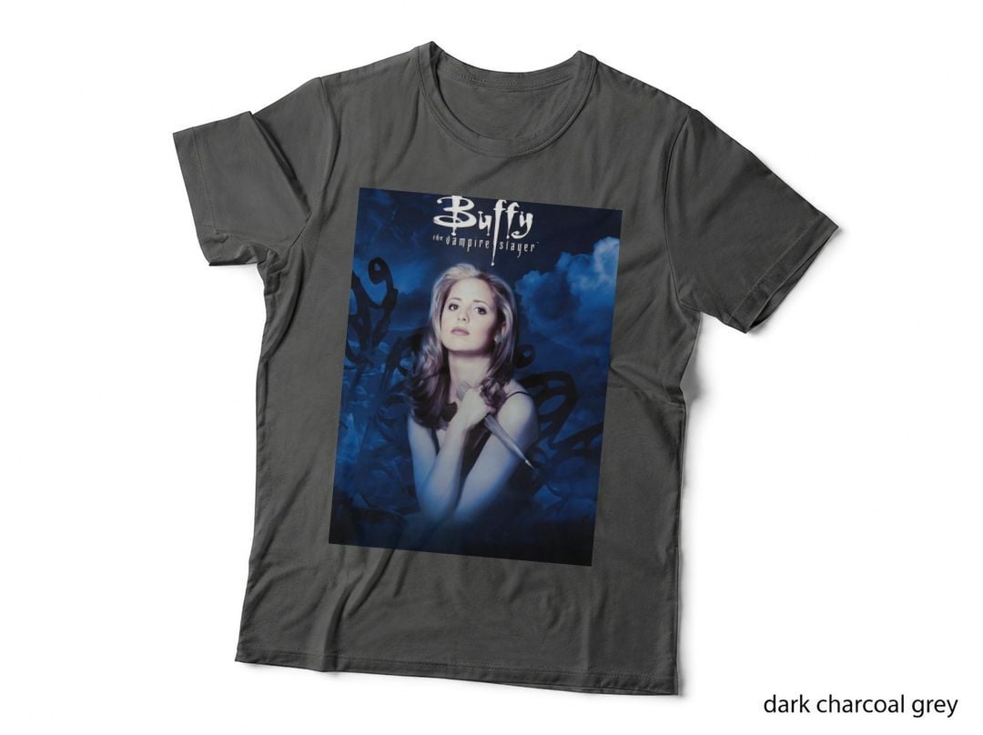 Buffy the Vampire Slayer Tee, Classic Moon Poster Art, 90S TV Horror Fan Gift