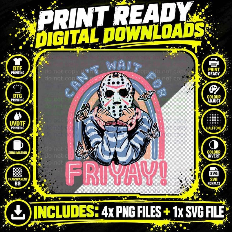 Can't Wait for Friyay Jason Voorhees T-Shirt Png SVG Digital Bundle