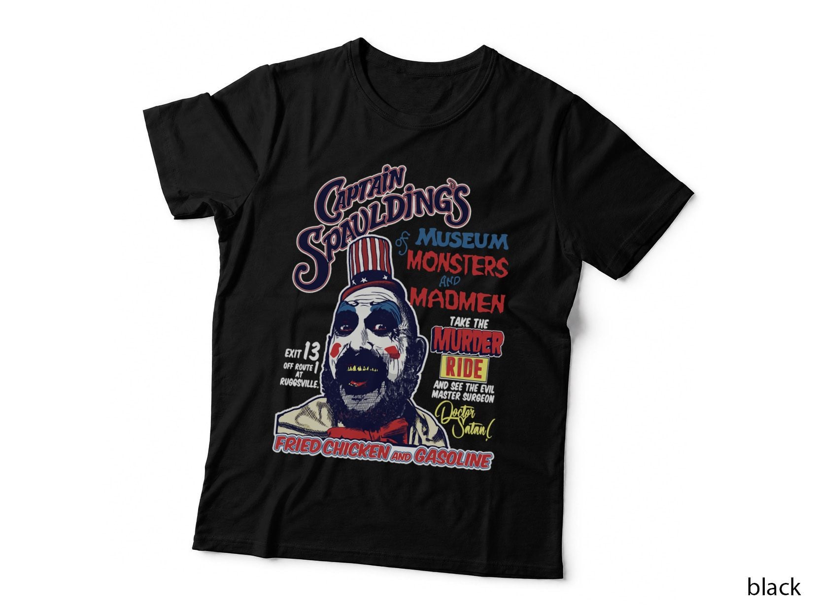 Captain Spauldings Museum Tee, Murder Ride Horror Clown, 1000 Corpses Poster