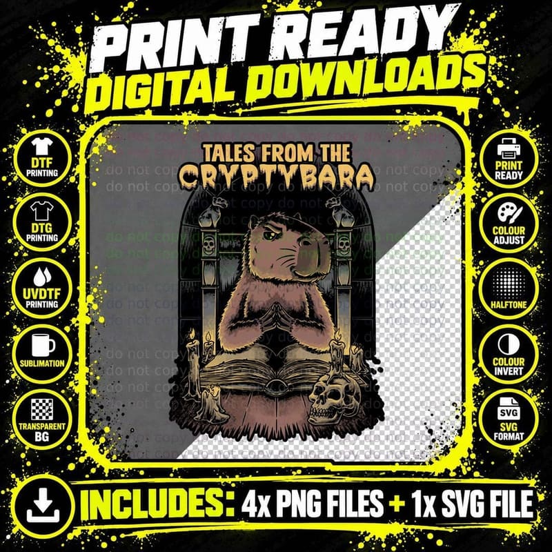 Capybara Tales T-Shirt, Classic Horror Tee Png SVG Digital Bundle