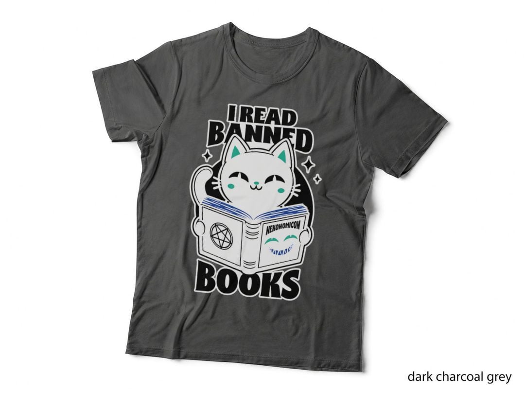 Cat Book Necronomicon T-Shirt, Gothic Horror Tee, Gift for Book Lovers